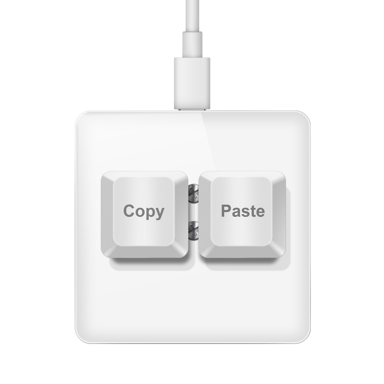 Top view of the white Two-Key Macro Pad
